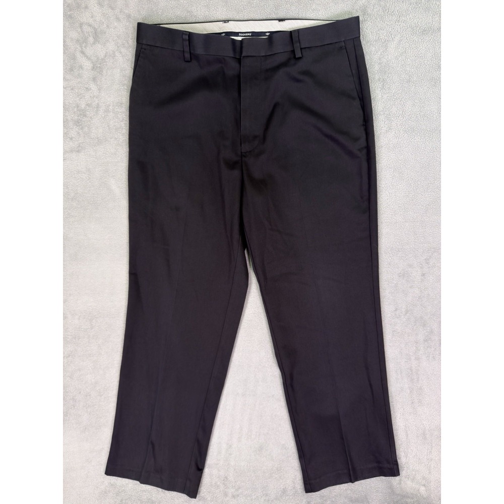 Dockers Dress Pants Mens 36x29 Black D3 Classic For Straight Leg Flat Front